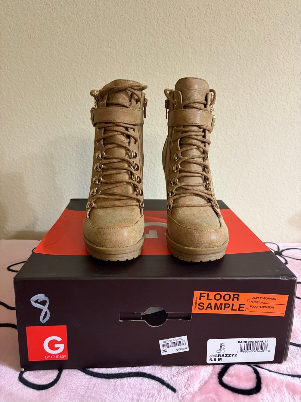 G by Guess Dark Natural Lace-Up Platform Ankle Boots